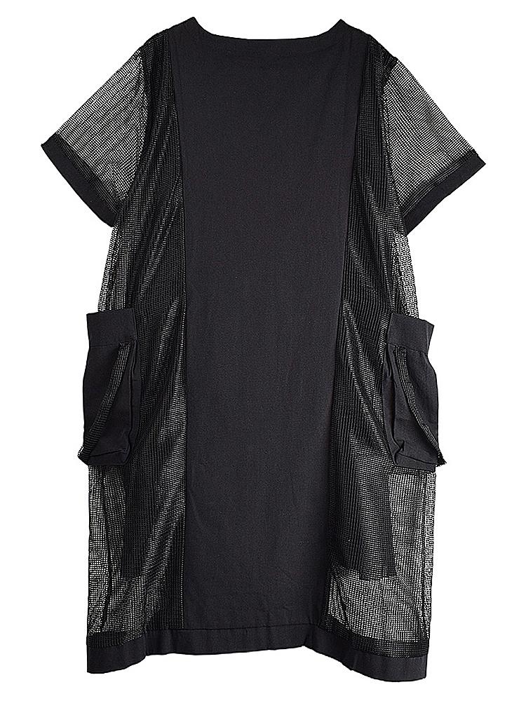 XITAO Short Sleeve Black Hollow Out Dress Fashion Women GJ1045