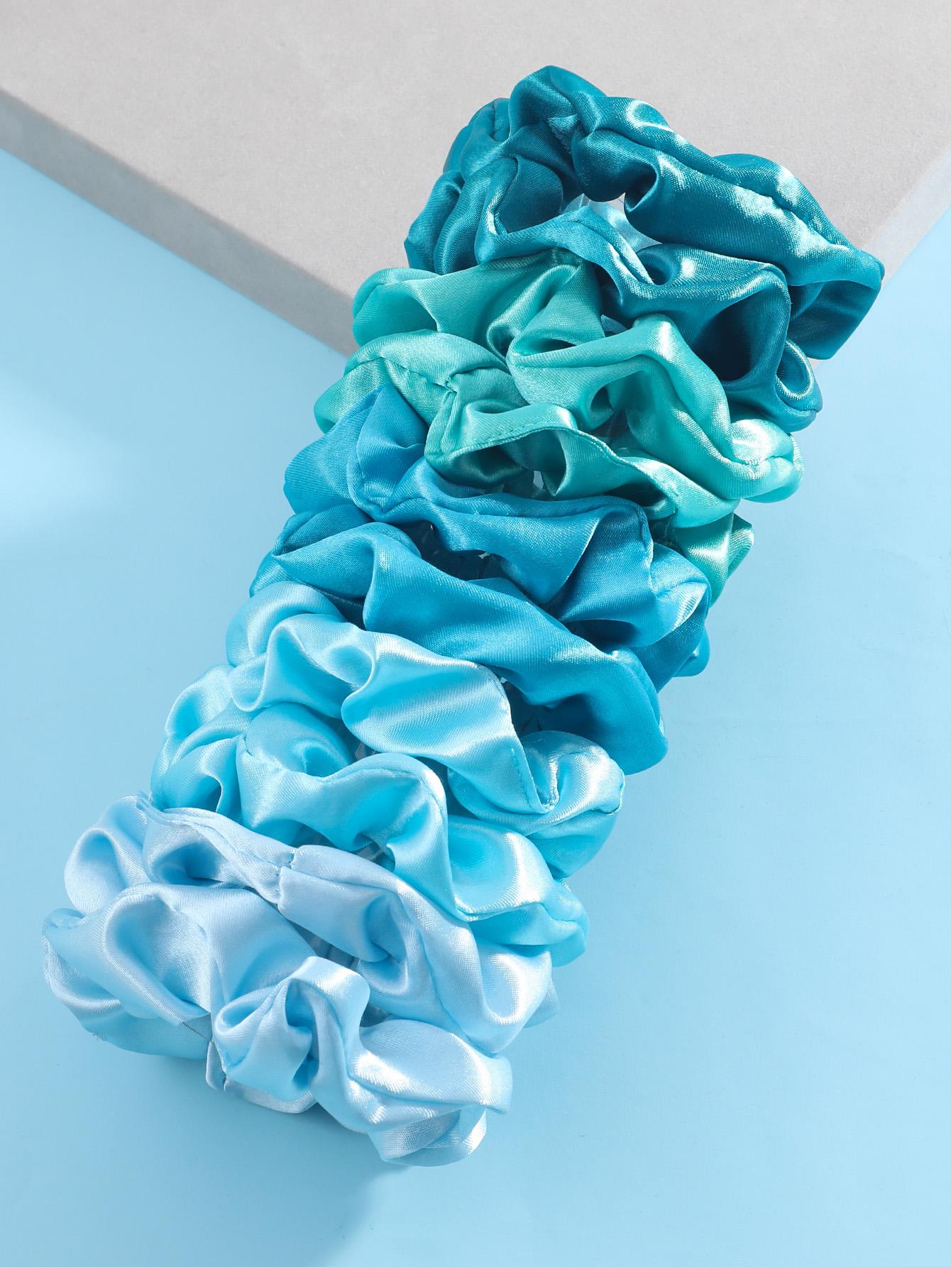 

10 шт. Модные атласные резинки для волос для женщин, девочек, эластичные резинки для волос, для хвоста, веревка для волос, красочные головные уборы, аксессуары для волос