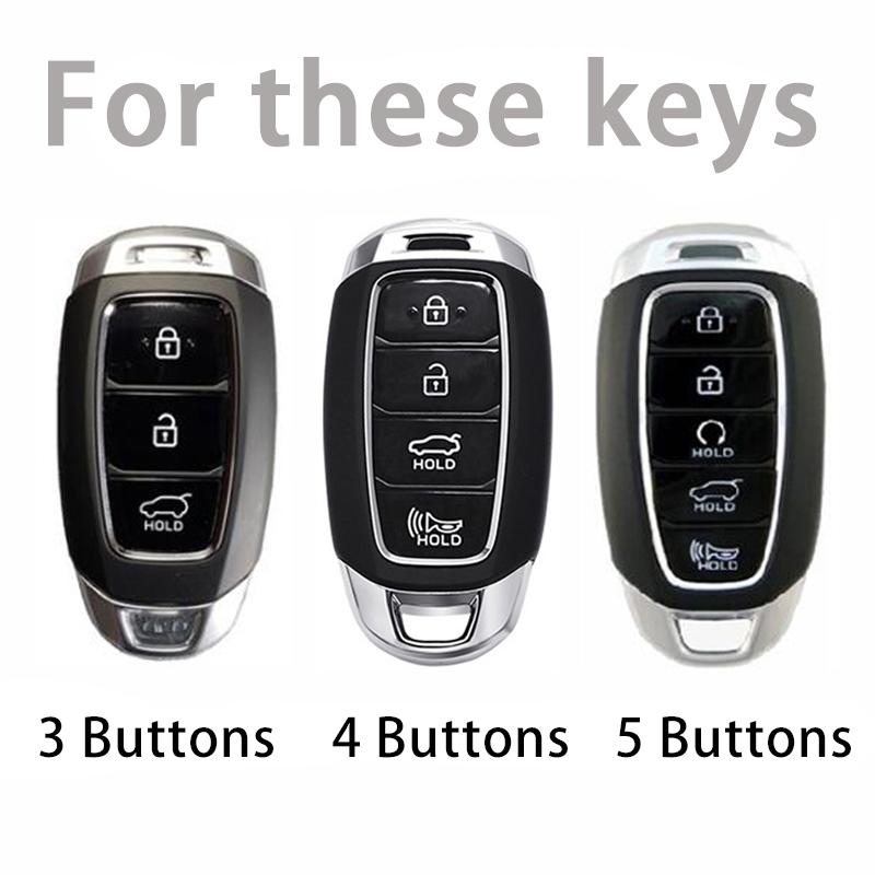 3/4/5 Buttons Tpu Car Key Case For Hyundai Palisade Grandeur Azera Elantra Gt Kona -26 Smart Fob Protector Cover Accessories