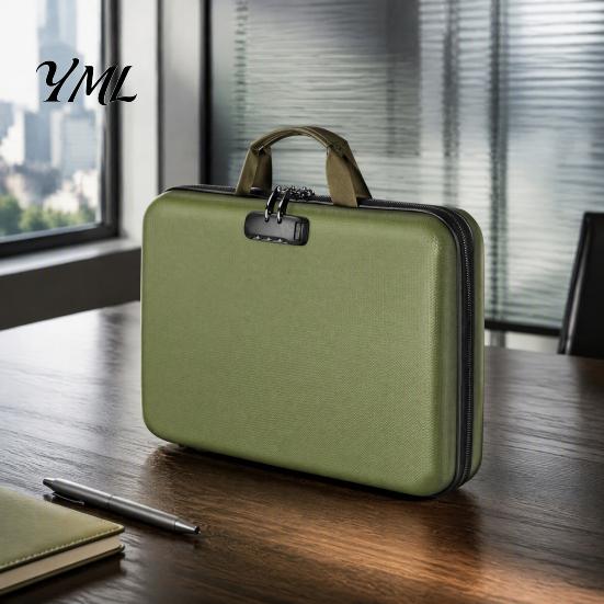 Valuable Paper Organizer Fireproof Document Box with Combination Lock, Hard Shell Portable File Organizer, Safety Multi Compartment Waterproof Storage