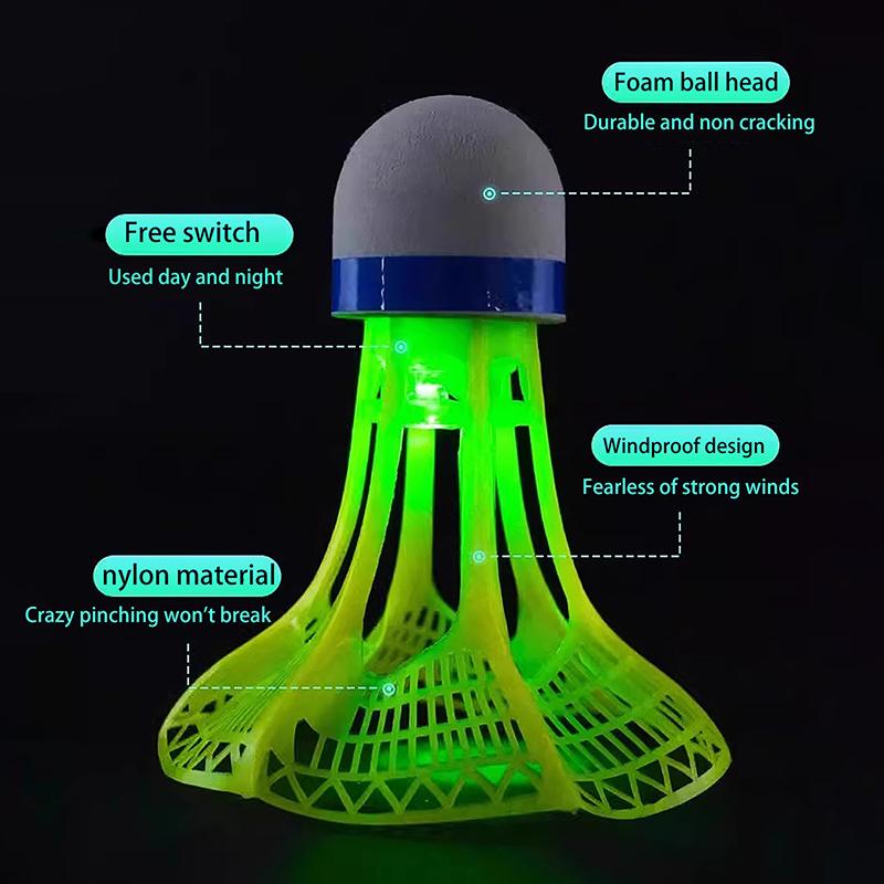 6/12Pcs Led Light-Up Badminton Balls Colorful Led Foamed Sport Badminton Shuttlecocks Children Luminous Badmintons Supplies