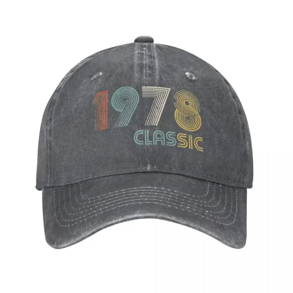 1978 Classic Birthday Unisex Style Baseball Caps Distressed Cotton Hats Cap Classic Outdoor Activities Soft Snapback Cap