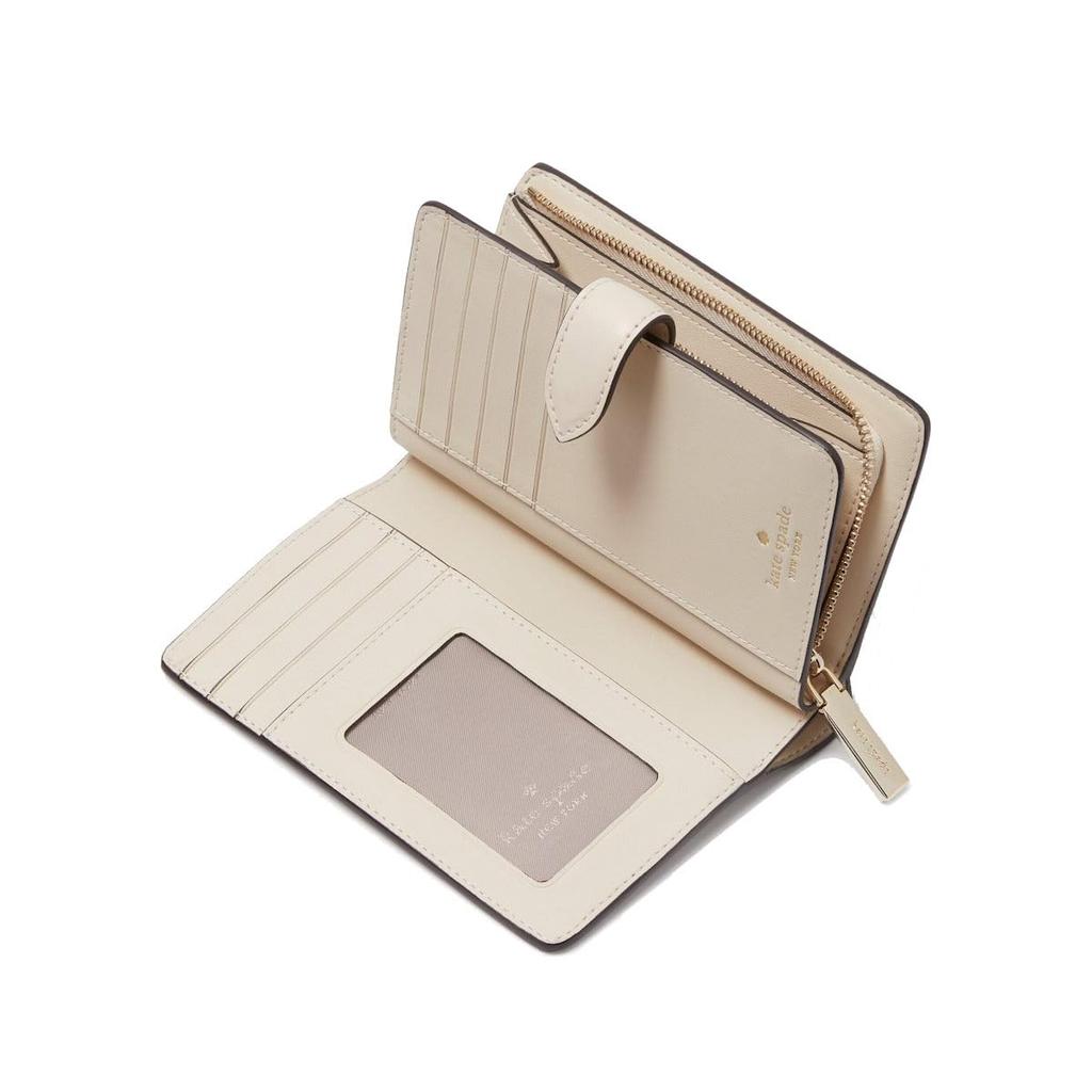 Kate Spade Madison Medium Compact Bifold Dark Casual Wallet, Beige,