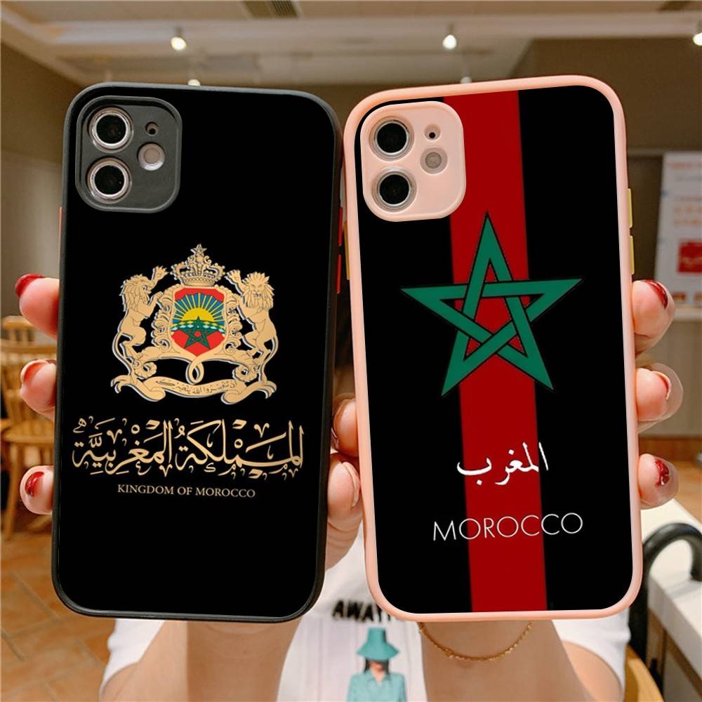 Morocco Map Flag Matte Protective Case For IPhone 16 15 14 13 12 11 Pro Max X XS MAX Protection Case