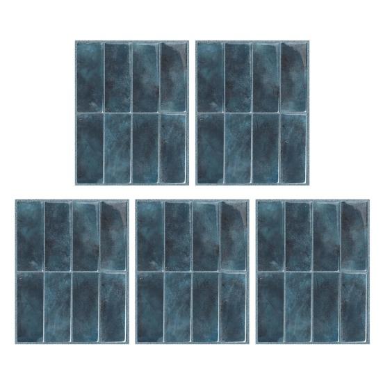 5 ks 3D Samolepka na zeď Samolepicí nástěnný panel Olupovací a nalepovací obkladová samolepka Vodotěsná tapeta pro dekoraci kuchyně a koupelny