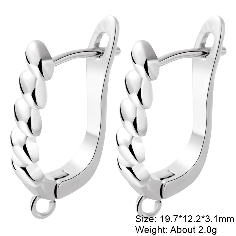 Juya Women Earrings Accessories 4 8Pcs/Lot Gold Silver Plated Shvenzy Ear Wire Fixture Fastener Bale DIY Earring Hooks Clasp