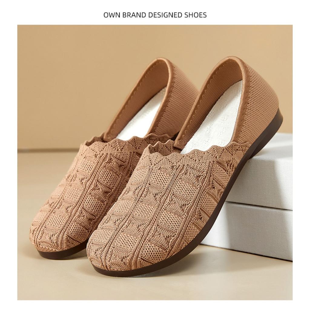 Women's Versatile Summer Breathable Flat Bottomed Lightweight Shoes with Hollowed Out Mesh On One Foot, Trendy and Fashionable Casual Shoes