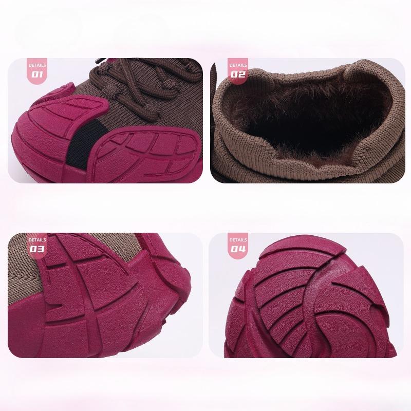 Bomullsskor med fleece, Moderiktiga och avslappnade bomullskängor med tjock sula, Sportskor och Damskor