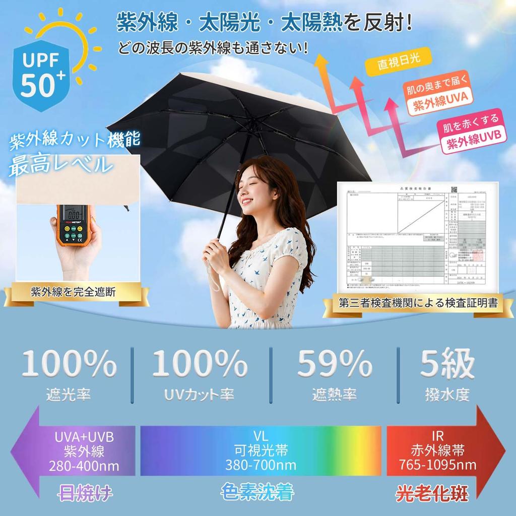 DSDCDJ Folds in 3 Sun UV Cut Light Complete Sun Heat Automatic Opening and 6 Folding UV Heatstroke Sunburn Water Suitable for Sunny and Rainy Comes
