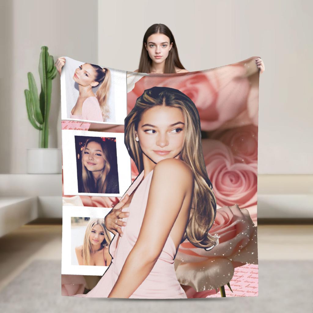 Madelyn Cline Montage Blanket Soft Warm Funny Plush Throw Blanket For Outdoor Airplane Travel Flannel Bedspread Bed Cover