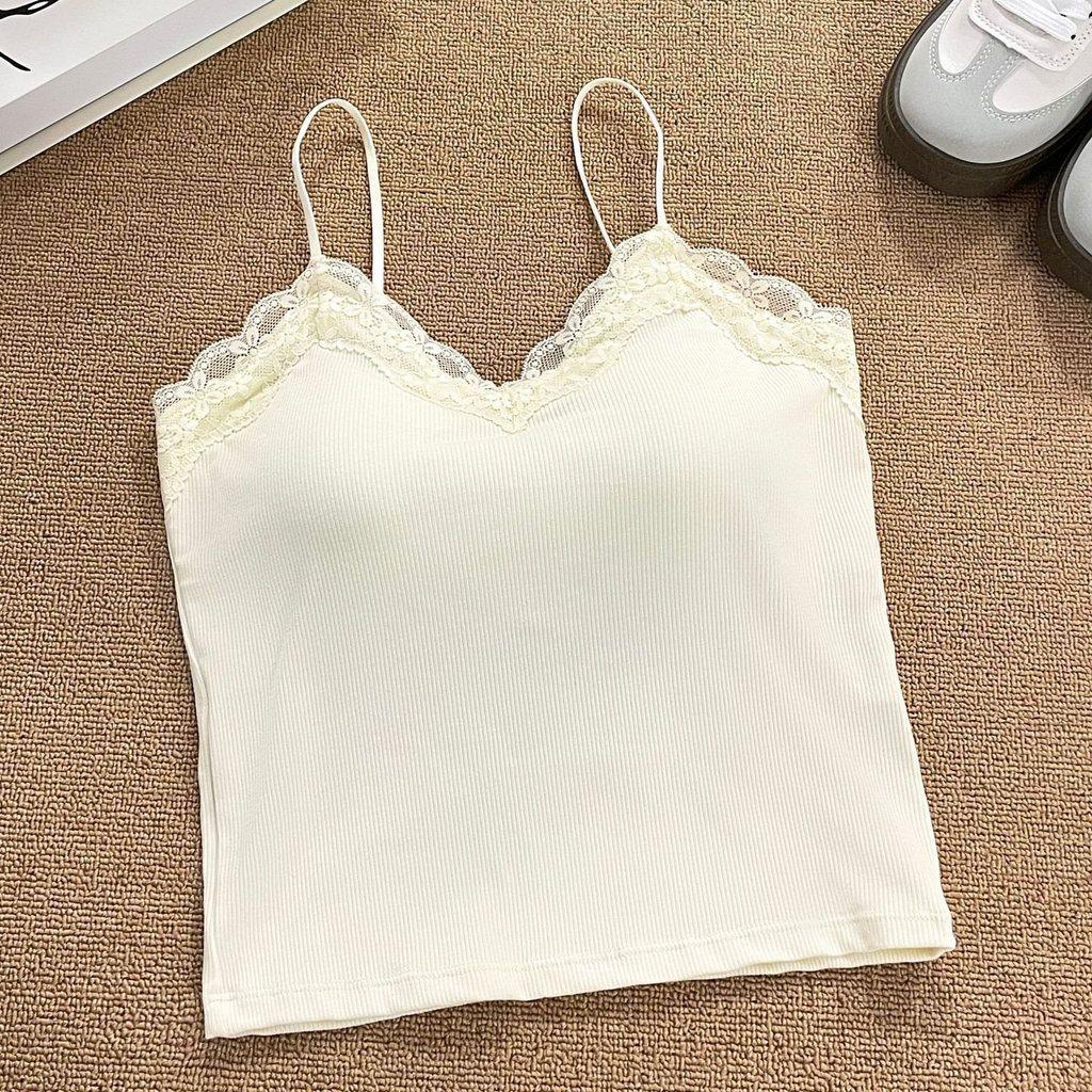 Lacy Strap Tank Top For Women With 3d Embroidery And Sheer Mesh Fabric Perfect For Spring Fashion