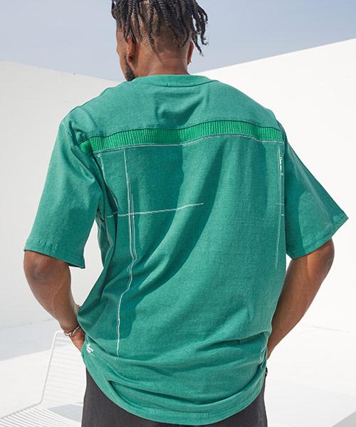 Tener Pigment Back Point Printed Boxy T-Green Green/Free