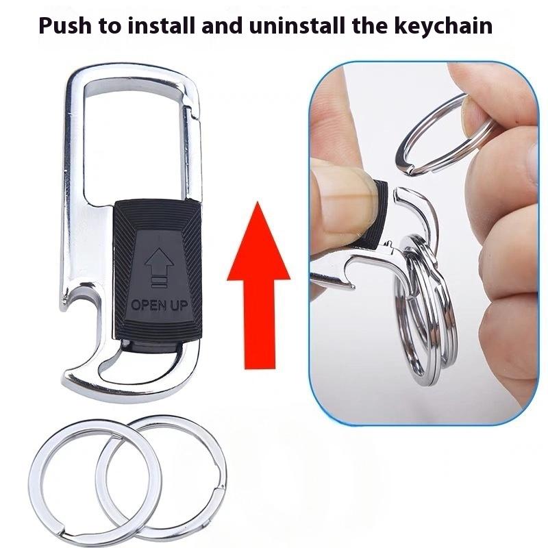 Waist Hanging Creative Double Ring Men'S Car Keychain Multi-Function Keychains Holiday Gift For Husband Or Father