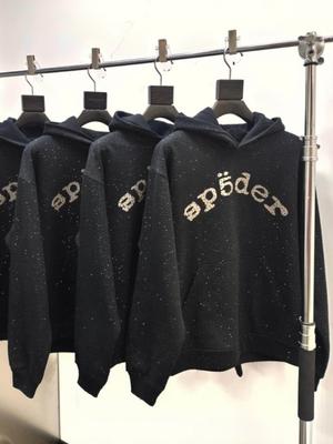 Spider Original Rhinestone Hoodie and Fleece-lined Sweatpants Set