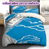 Detroit Lions rugby Pattern Bedding,Quilt Set Quilt Cover Pillowcase Home Birthday Gift (1*duvet cover+2*pillowcase,without core)