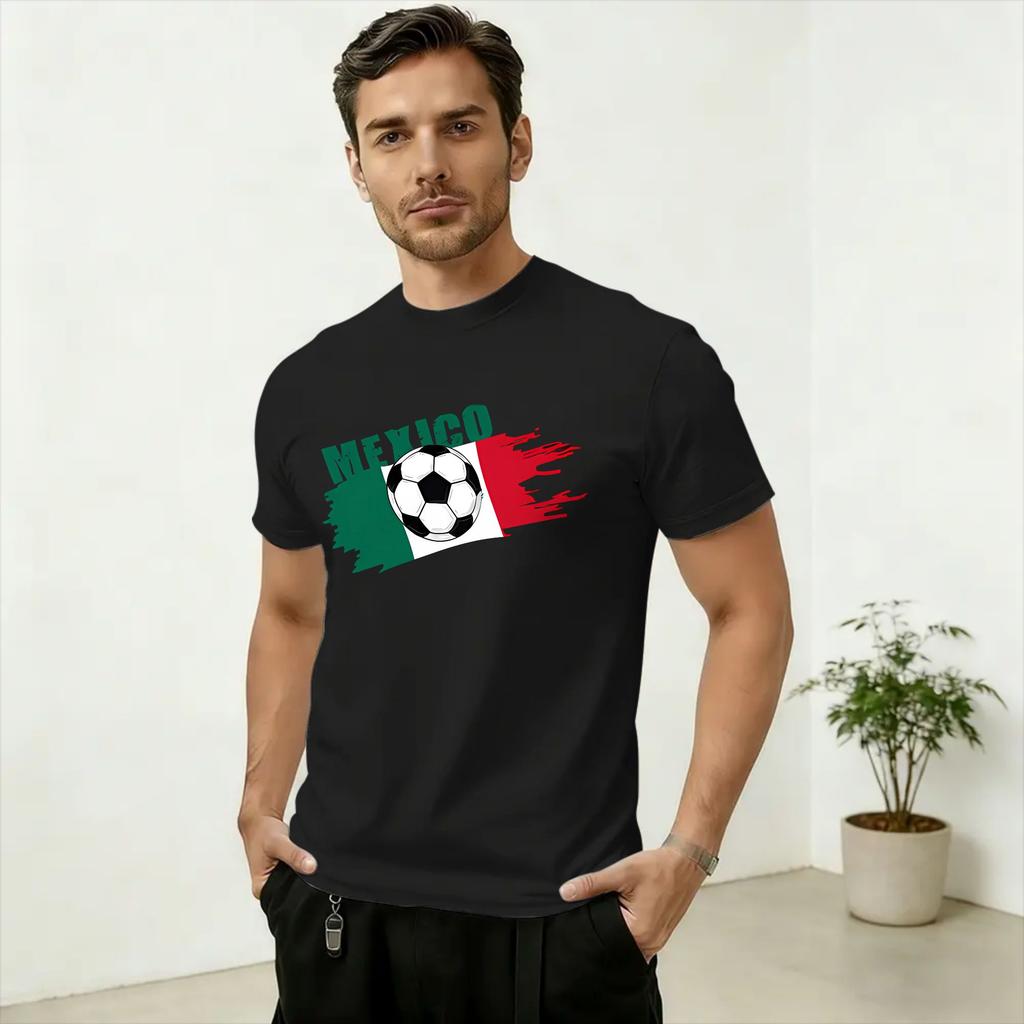 Mexico Soccer Fanart Unisex T Shirt Vintage Tee Shirt Short Sleeve Round Neck TShirts Cotton Summer Tops