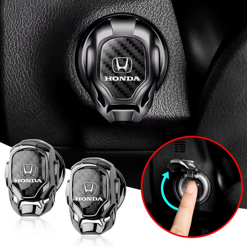 1Pcs Car One-touch Start Cover Engine Ignition Switch Button Decor Stickers for Honda Civic Accord CRV HRV Fit Jazz City Odyssey KU9