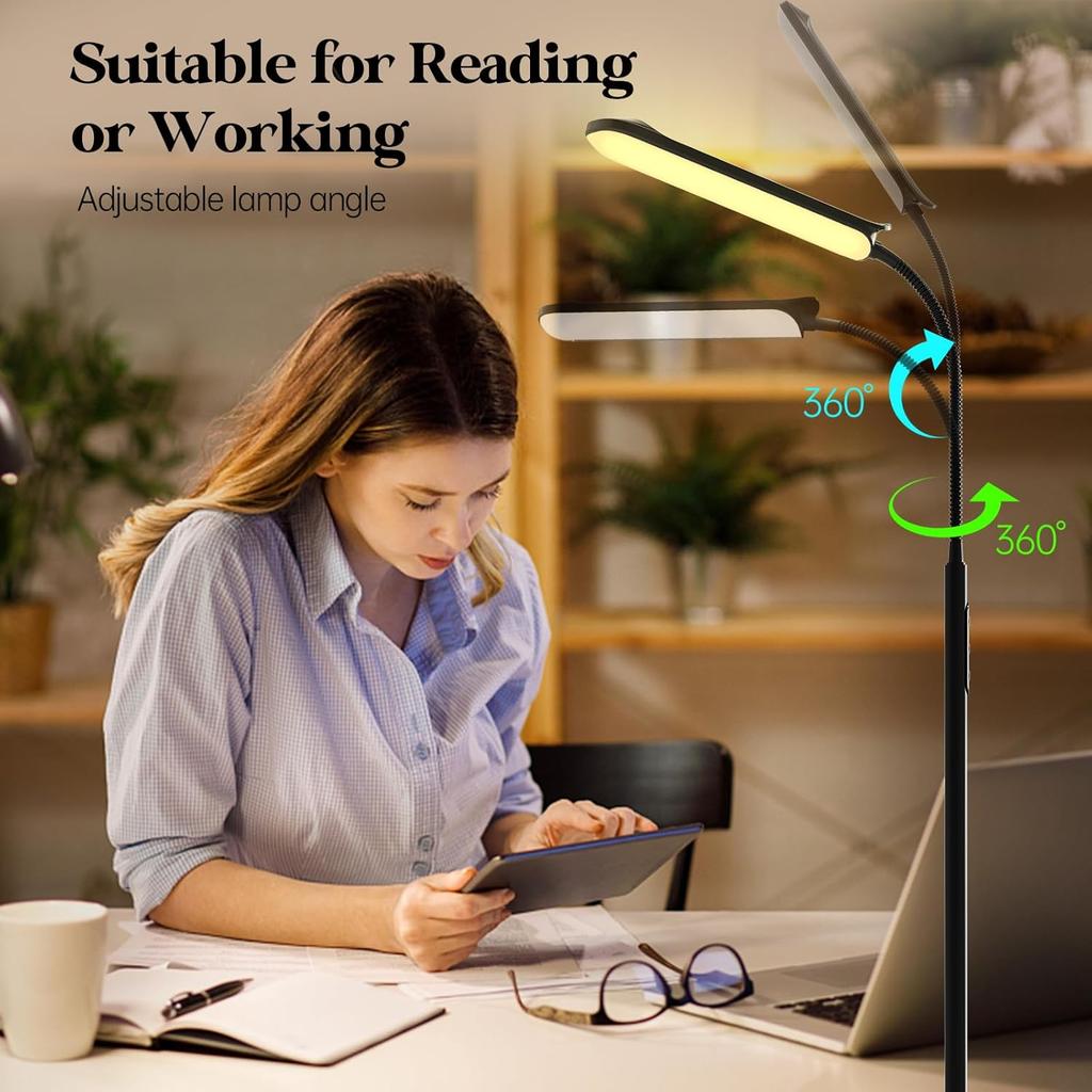 Long Table Lamp Powered by USB 3 Color Modes Available Adjustable Height and Brightness  for Living Room, Bedroom and Study Room