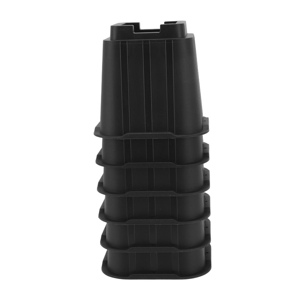 6Pcs Furniture Risers Multifunction 5in Height Black Plastic Furniture Leg Extender for Office Home