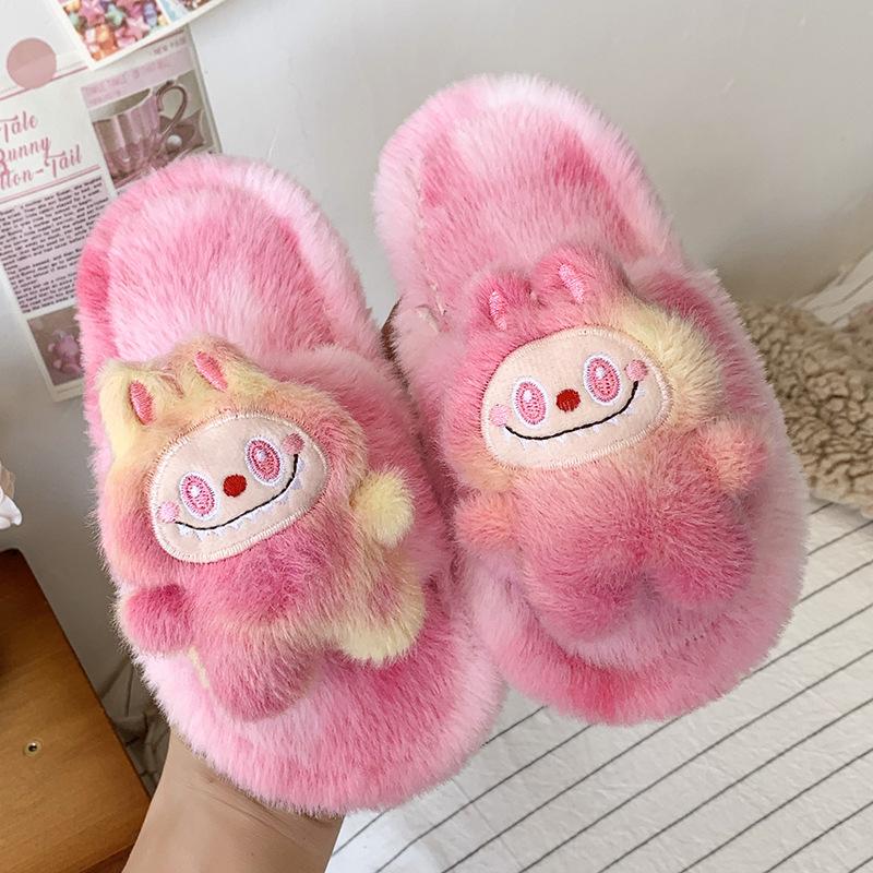 Warm Slippers Cute Little Animals Children's Casual Slippers 2025 Winter New Style Fashionable Cartoon Cotton Slippers for Girls