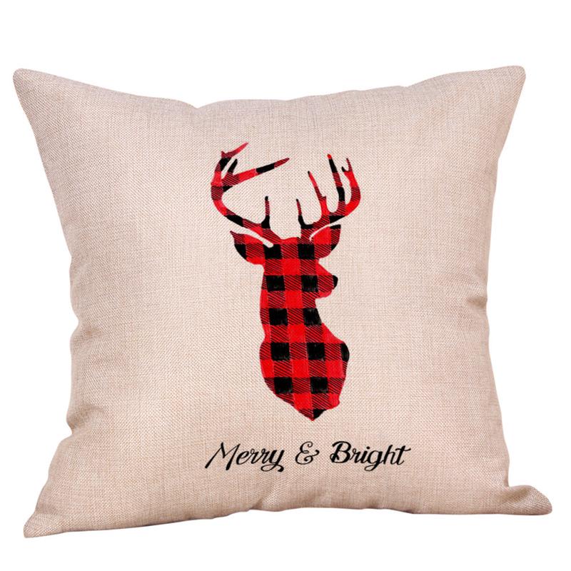 Cute Reindeer Series Skin-Friendly Linen Cushion Cover with Digital Print