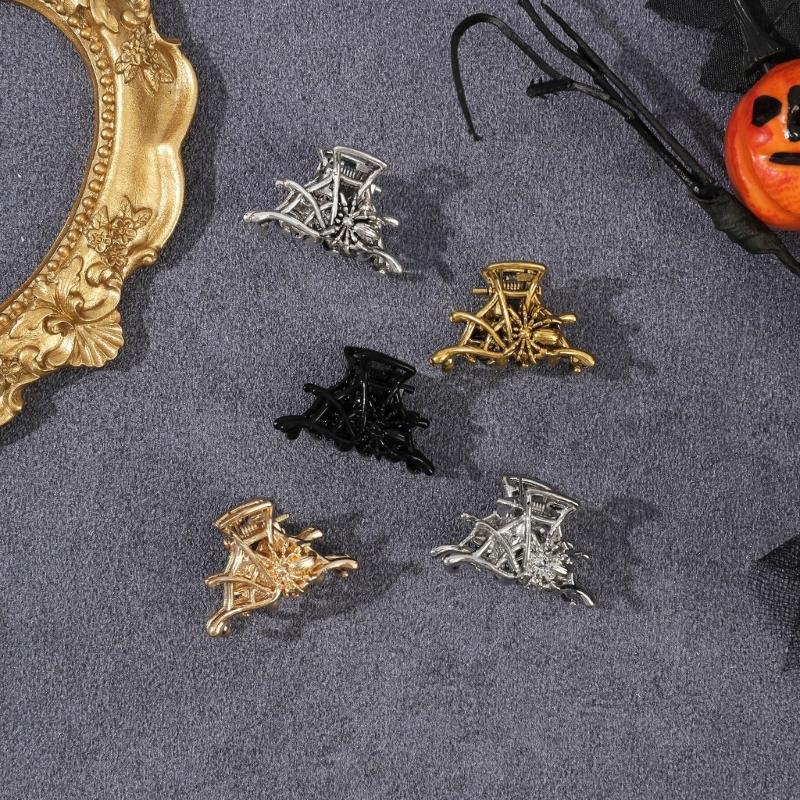 5 Piece Halloween Skull Arachnid Hair Clip Zinc Metal Costume Hair Accessories For Kids Adults Party Cosplay