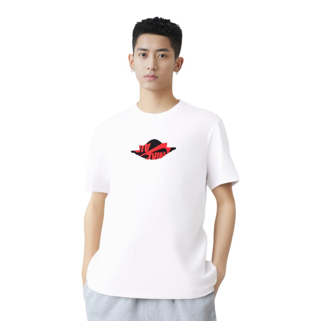 Jordan T Shirts Men's White Crew Neck Moderate Straight Fit DA6772-100