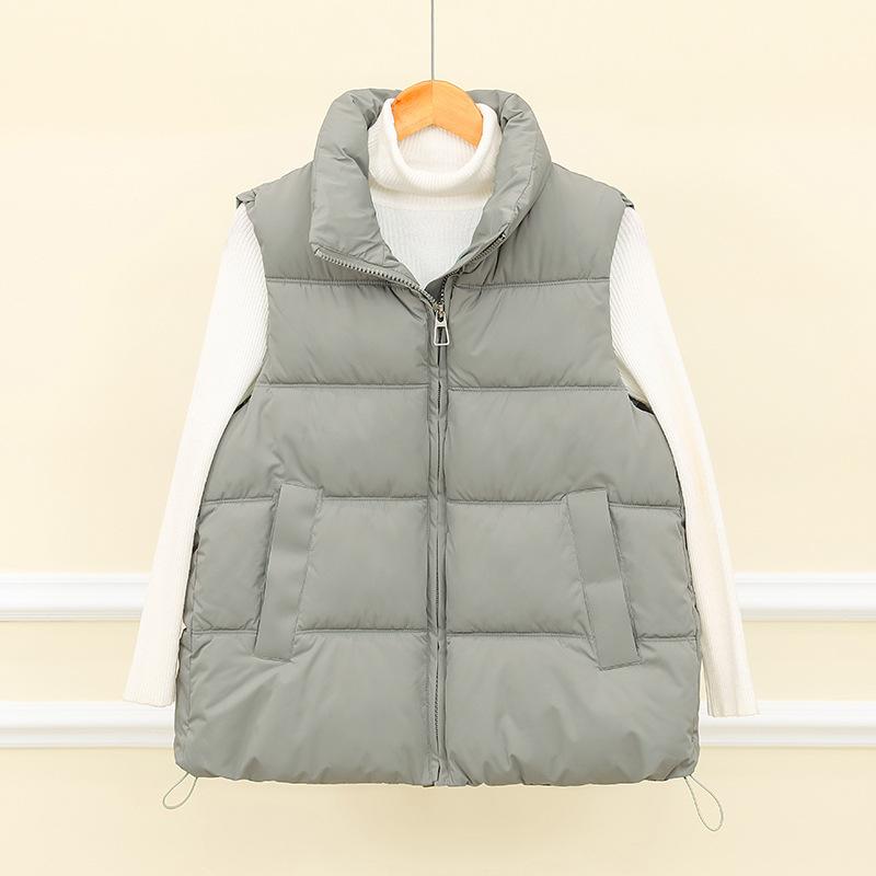 Nová korejská verze podzimní a zimní volné všestranné vesty pro dámskou vestu krátká módní korejská verze teplé bavlněné vesty bundy