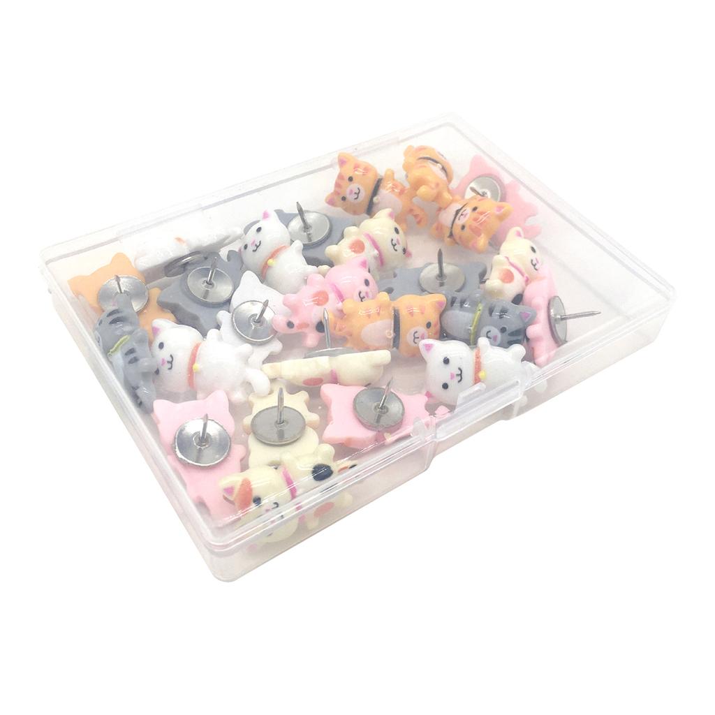 30Pcs Decorative Push Pins Cork Board Tacks Bulletin Board Thumb Tack Decoration for Home Office Photo Walls Map Boards