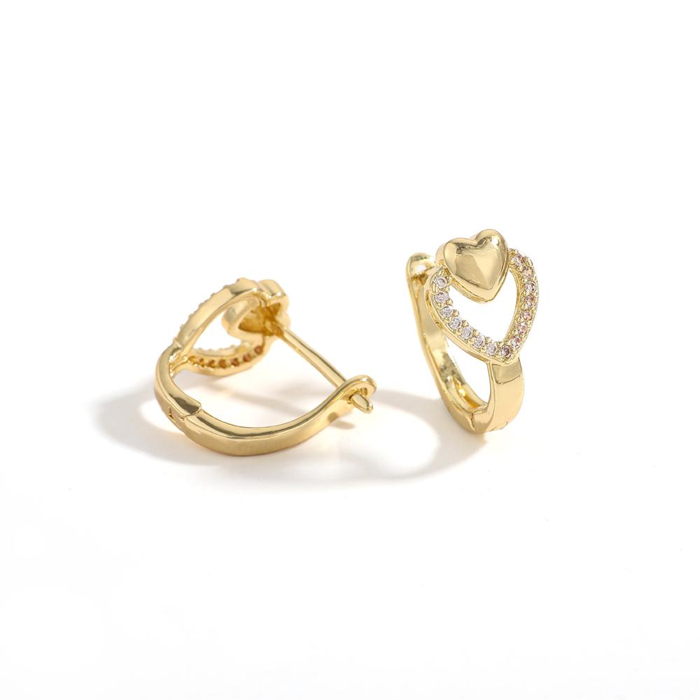 Heart Round Ball Flat Helix Piercing Earring golden Ear Studs Geometric Zircon Exquisite Trinket Studs Aretes