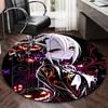 1pc Halloween Pumpkin & Floral Design Round Carpet Anime Inspired Office Chair Mat, Non Slip Rug for Home Decor, Gift, Office, Living Room