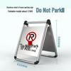 Stainless Steel No Parking, Caution Slippery, A-Frame Folding Sign