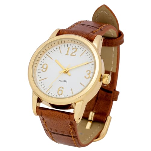 Fieldwork Women's Analog Watch with Brown Leather Strap and Small Mylar PP012-1