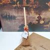 Spider Ghost Halloween Broom Wooden Red Rope Broom Mini Broom Pendant  Halloween Festival