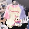 Cartoon Cat Graphic Girl Printed T-shirt Summer Women's Casual Outdoor Kids Short Sleeved T-shirt Clothing