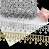 4.5m Rhinestone Chain Lace DIY Handmade Wedding Dress Decoration Crystal Tassel Trim Clothing Decorative Sewing Accessories