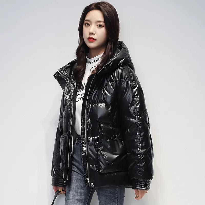 Women's Winter Loose Thick Jacket Female Casual Simple Hooded Parka Jackets