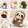 Adorable Animal Plush Toys Panda, Koala, Sloth, Hamster, Alpaca, Dinosaur, Short Plush Fabric, Pp Cotton Filling, Room Decor, Kids Gift