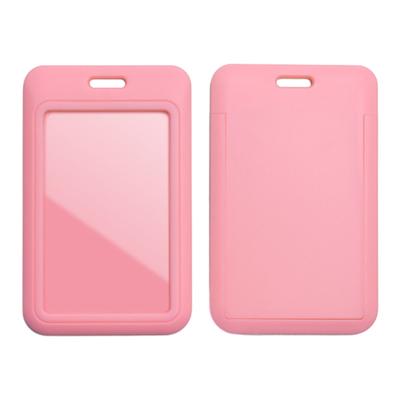 Sliding Badge Holder Vertical Hard Plastic Case Clear Card Protector Pouch for Office School ID Credit Cards Proximity Key Cards Licenses Passes