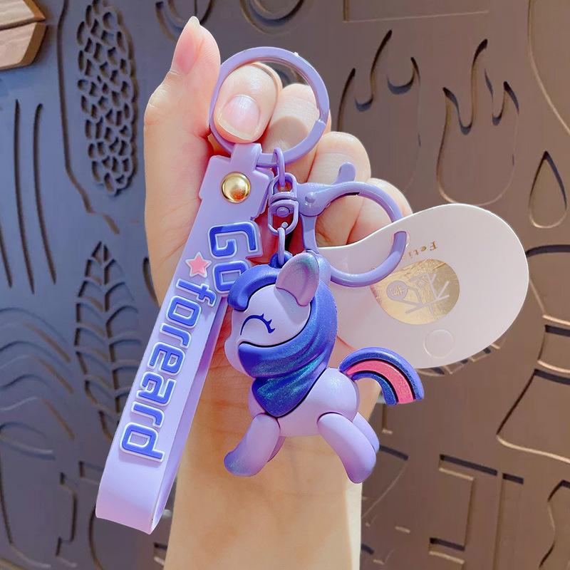 Cute Cartoon Magic Pony Keychain Bag Small Pendant Couple Backpack Doll Key Chain Pendant Small Gift