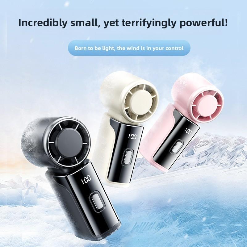Mini Handheld Usb Fan With 6 Blade Turbo Technology For Outdoor Travel And Personal Use