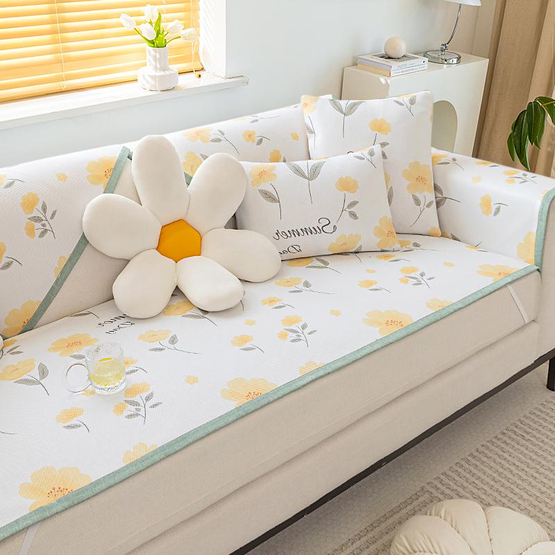 Non-Slip Sofa Seat Cushion Cloth Cushion Sofa Cushion Ice Sofa Slipcover Summer Mat