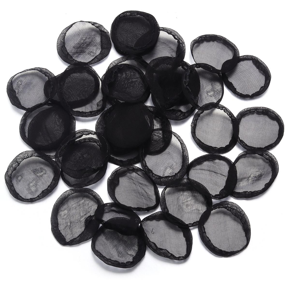 

20pcs Chiffon Handmade Burnt Edge Petals Colorful Artificial Flower For Wedding Party Headwear Earrings Decoration Accessories чёрный