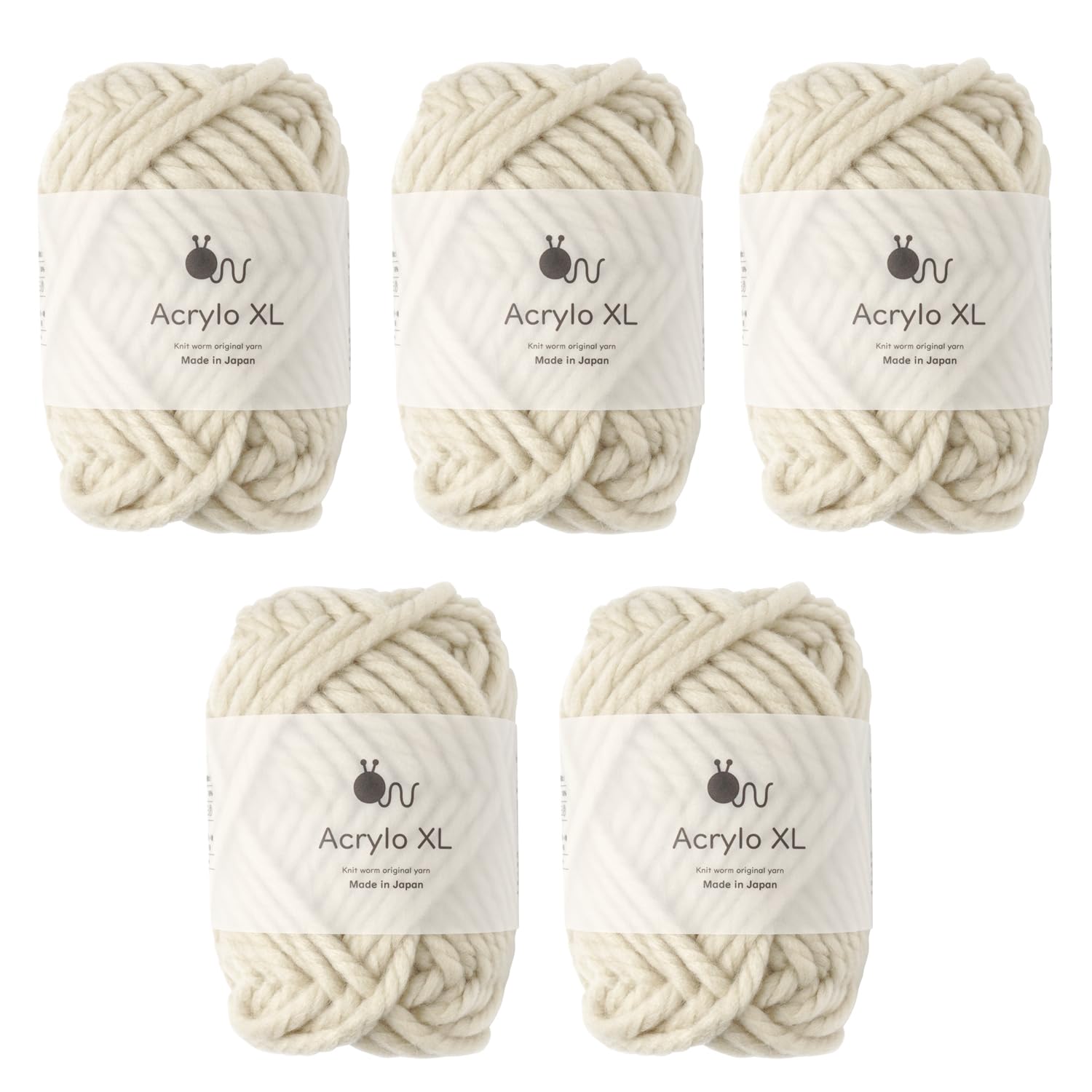 

Пряжа из необработанной шерсти Acrylo XL очень толстая 50г Сделано в Японии Набор из 5 мотков (приблизительно. 27м) (107. Бежевый)