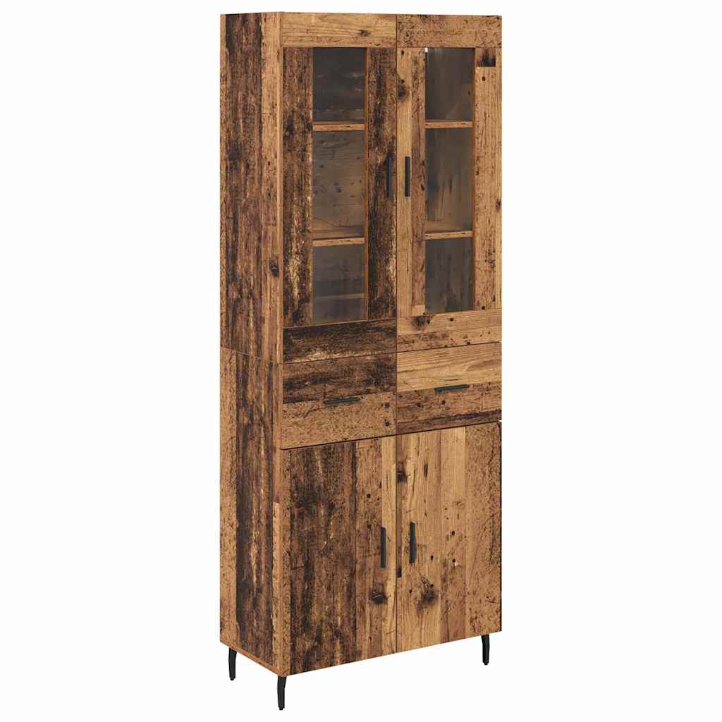 Highboard with Drawers 2 pcs Reclaimed Wood Effect Wood Based Material