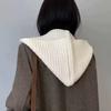 Winter Hat Scarf Integrated Two-piece Set Solid Color Warm Dual-purpose Knitted Hat Cape Versatile Fashion Hooded Shawl
