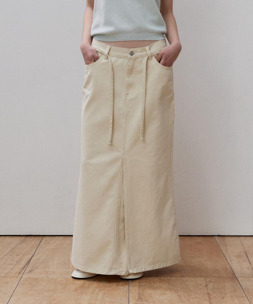 Hane Strap Layer Maxi Skirt_Cream