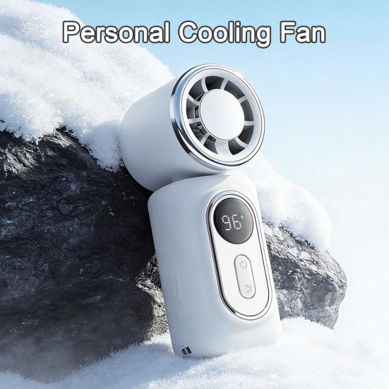 Portable Clip-on Fan Handheld Mini Fan USB Rechargeable Ice Cooling Personal Fan for Outdoor Office Travel Summer Cooling Device