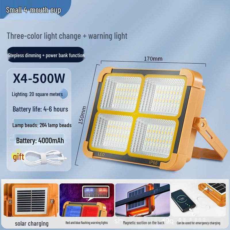 Solar-Powered LED Outdoor Stall Light - Emergency Lighting with Long Battery Life