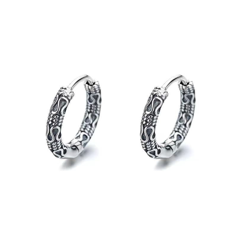 Vintage Cool Huggie Hoop Earrings Hypoallergenic Earrings for Men Women Indian Boho Jewelry